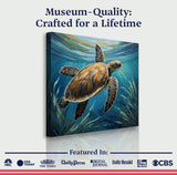 Turtle In Seagrass Coastal Wall Art - Tailored Canvases - Flyclothing LLC