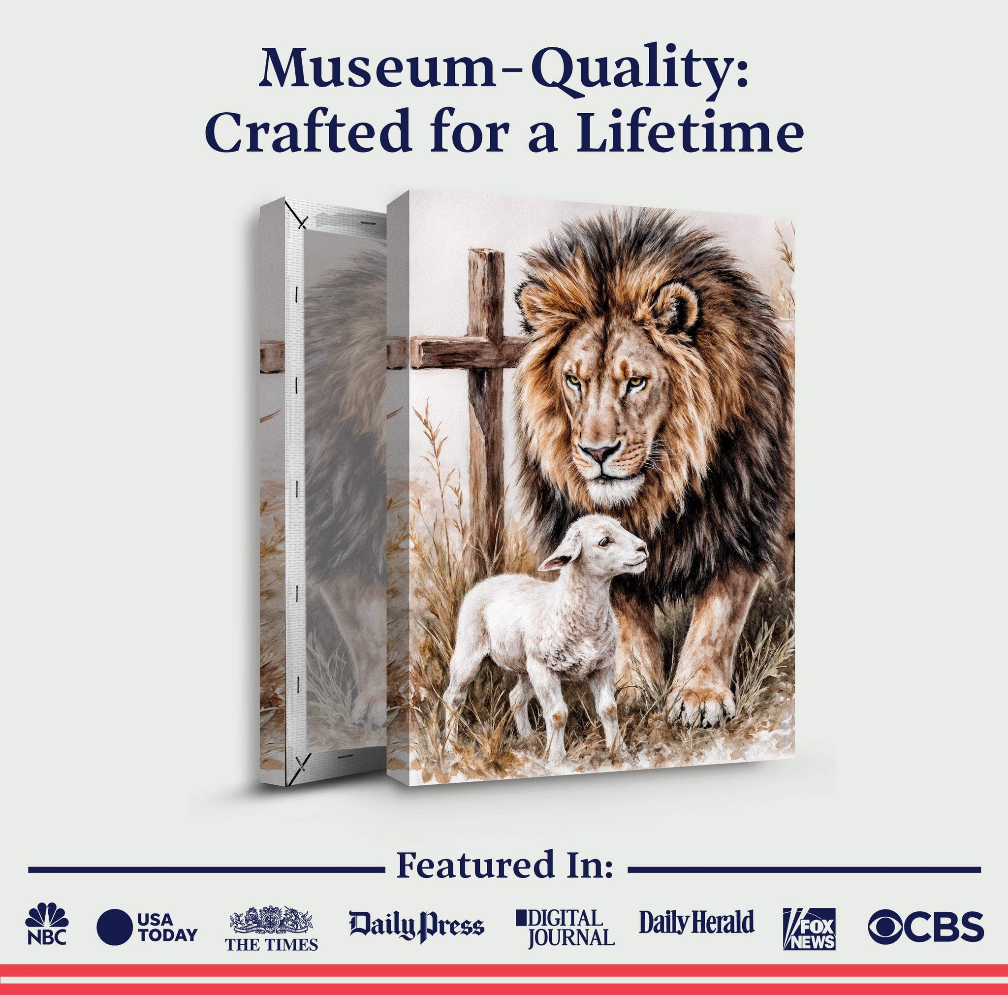 Lion And Sheep Faith Wall Art II - Tailored Canvases - Flyclothing LLC