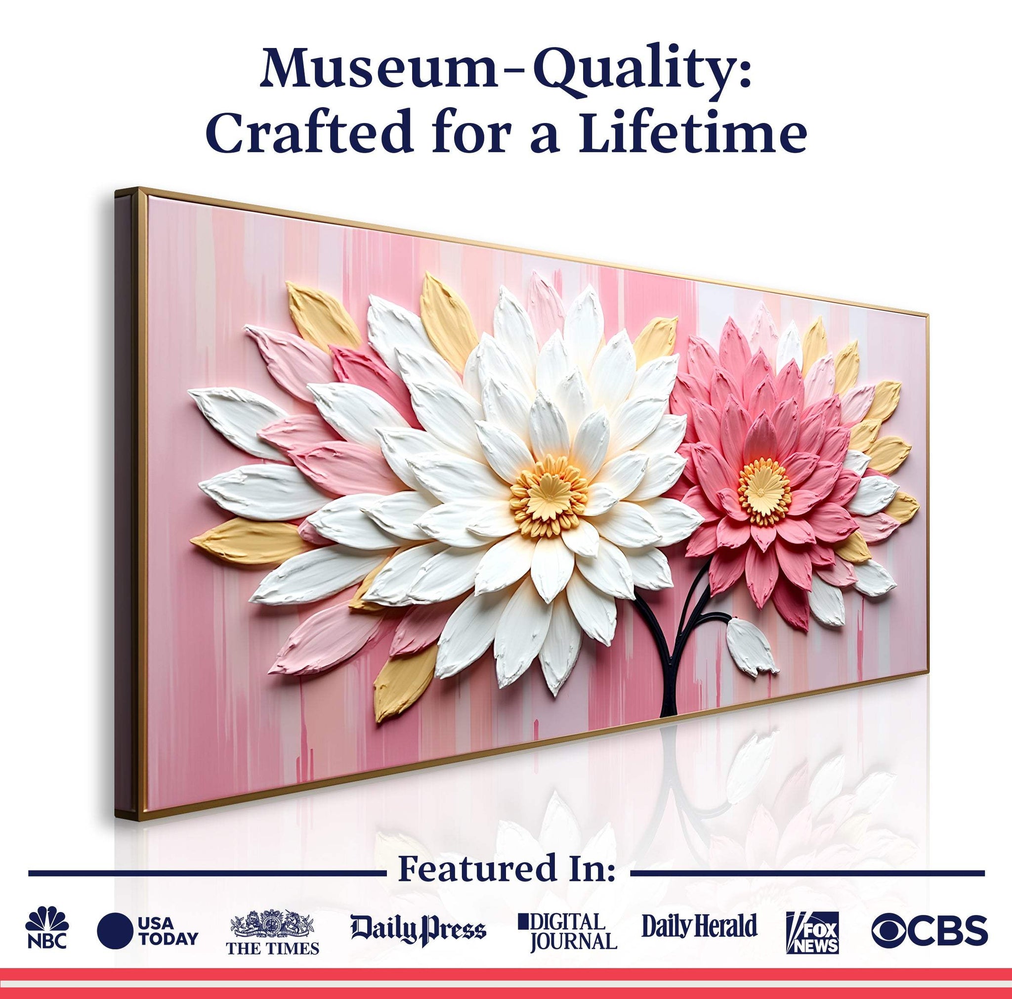 Blushing Blooms Pink Wall Art - Tailored Canvases - Flyclothing LLC