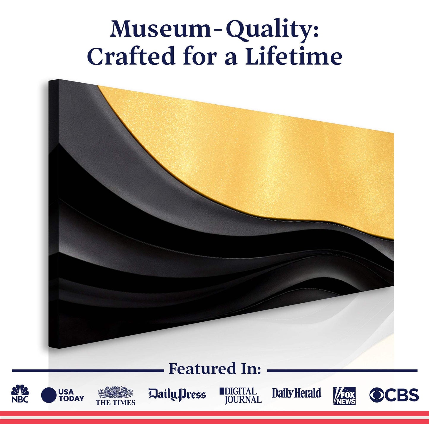 Black And Gold Minimalist Abstract VIII - Tailored Canvases - Flyclothing LLC