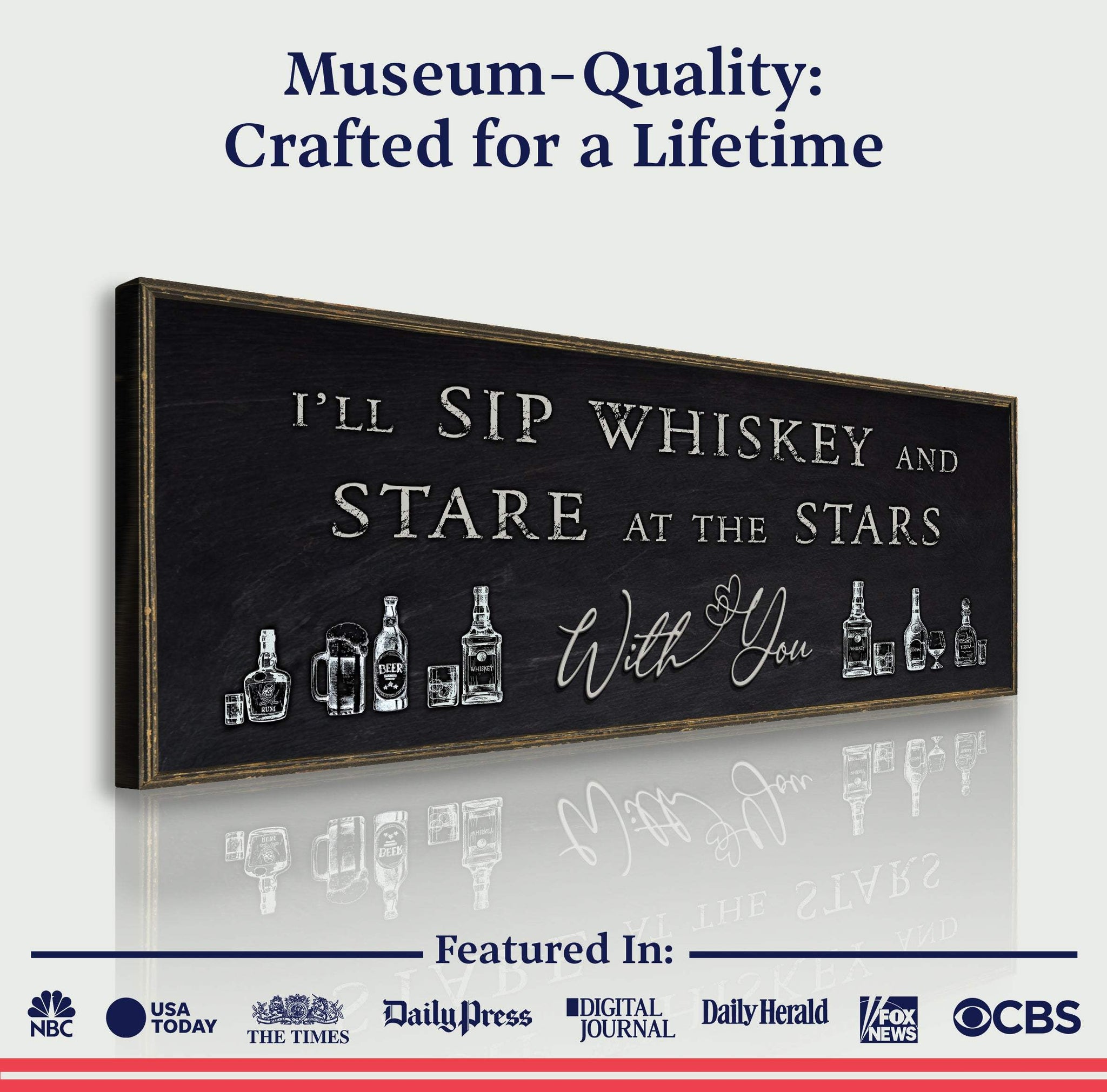 Sip Whiskey With You Bar Sign II - Tailored Canvases - Flyclothing LLC