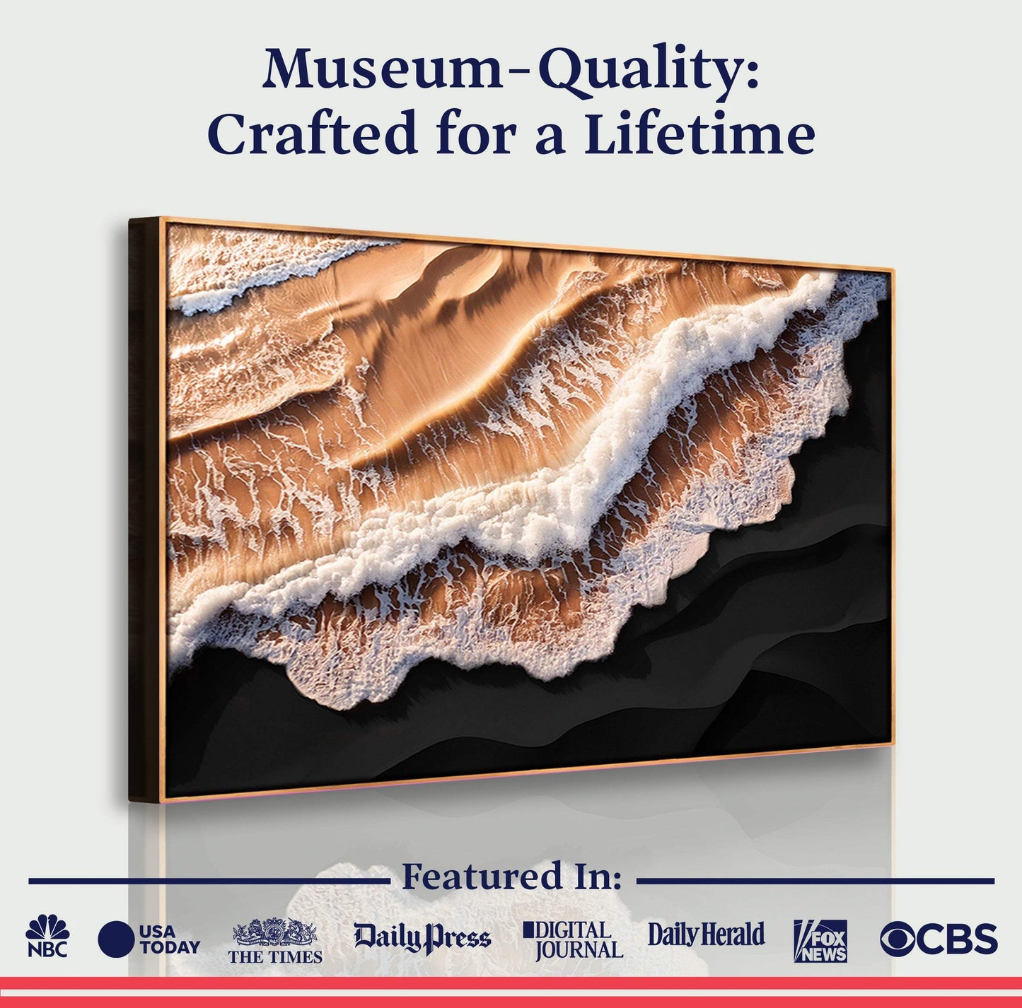 Amber Ocean Waves Wall Art - Tailored Canvases - Flyclothing LLC