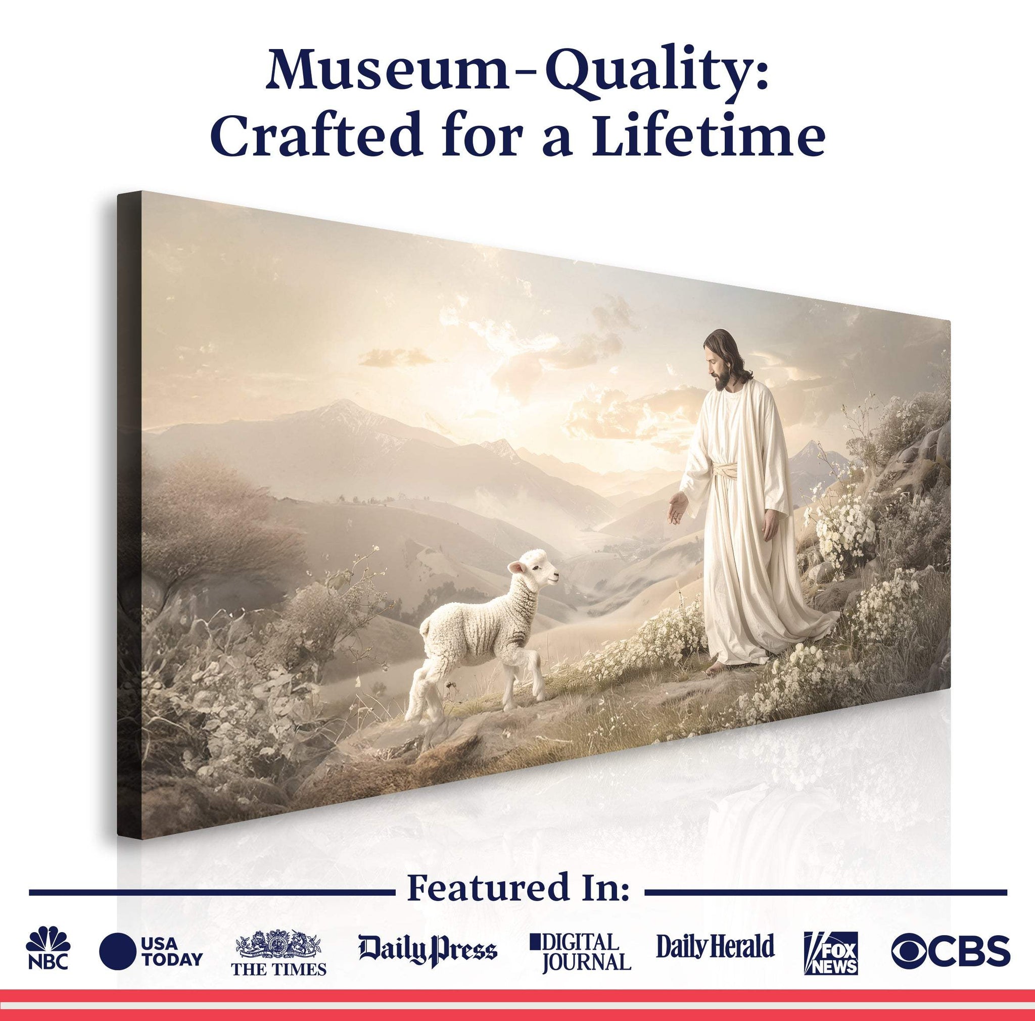 Jesus Protects The Lamb From Wolves Faith Wall Art X - Tailored Canvases - Flyclothing LLC