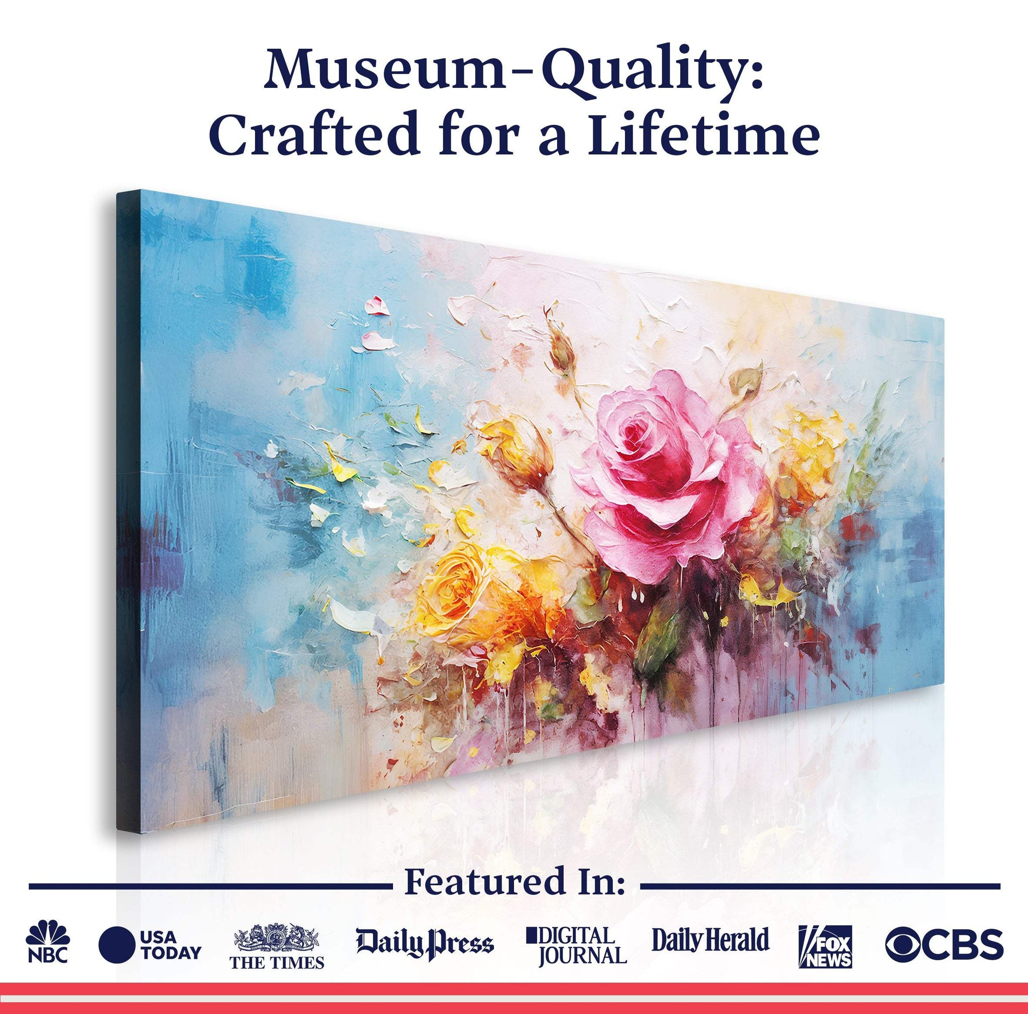Rose Flower Wall Art - Tailored Canvases - Flyclothing LLC