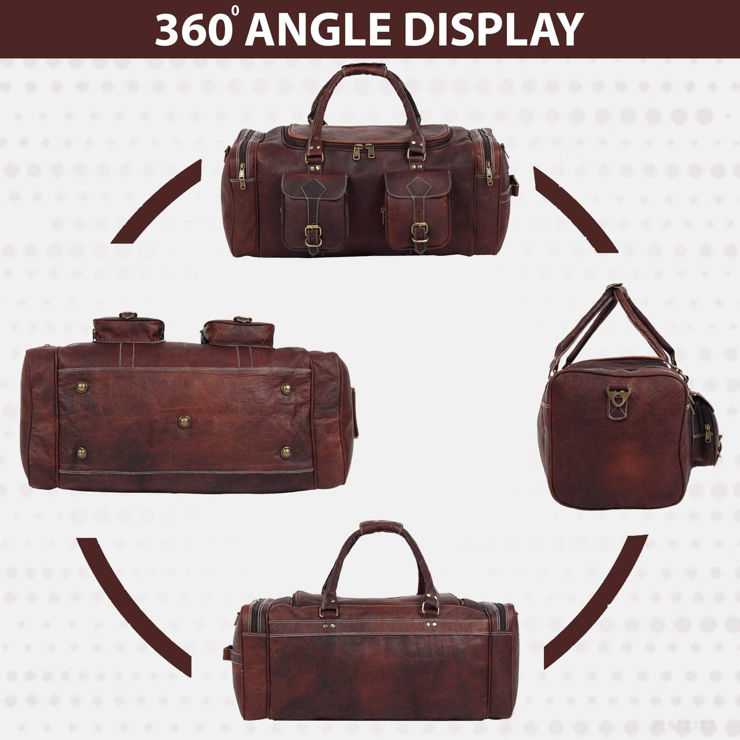 Vintage Dark Brown Traveller Duffle Bag - Classy Leather Bags - Flyclothing LLC