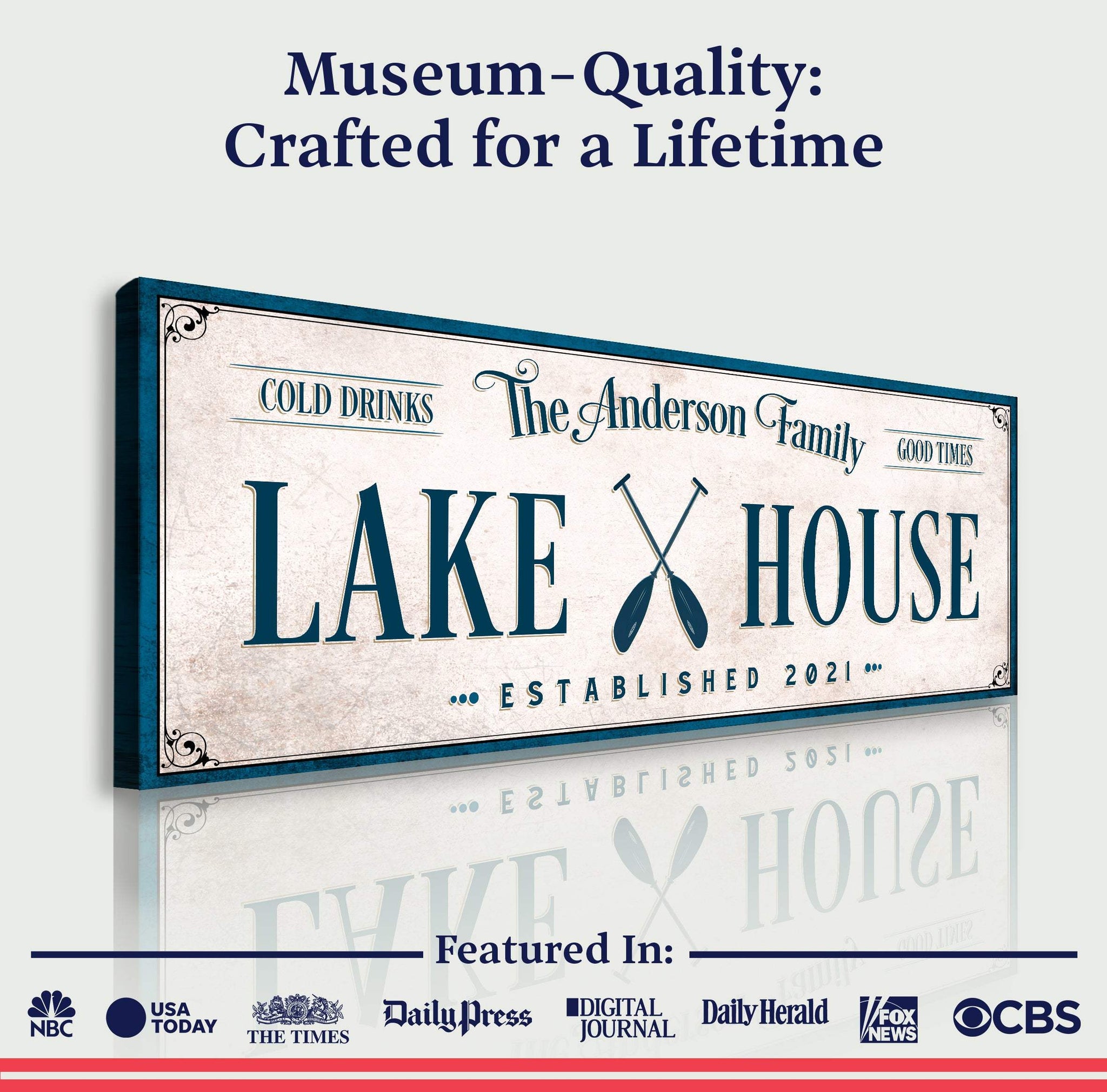 Personalized Lake House Sign IV - Tailored Canvases - Flyclothing LLC