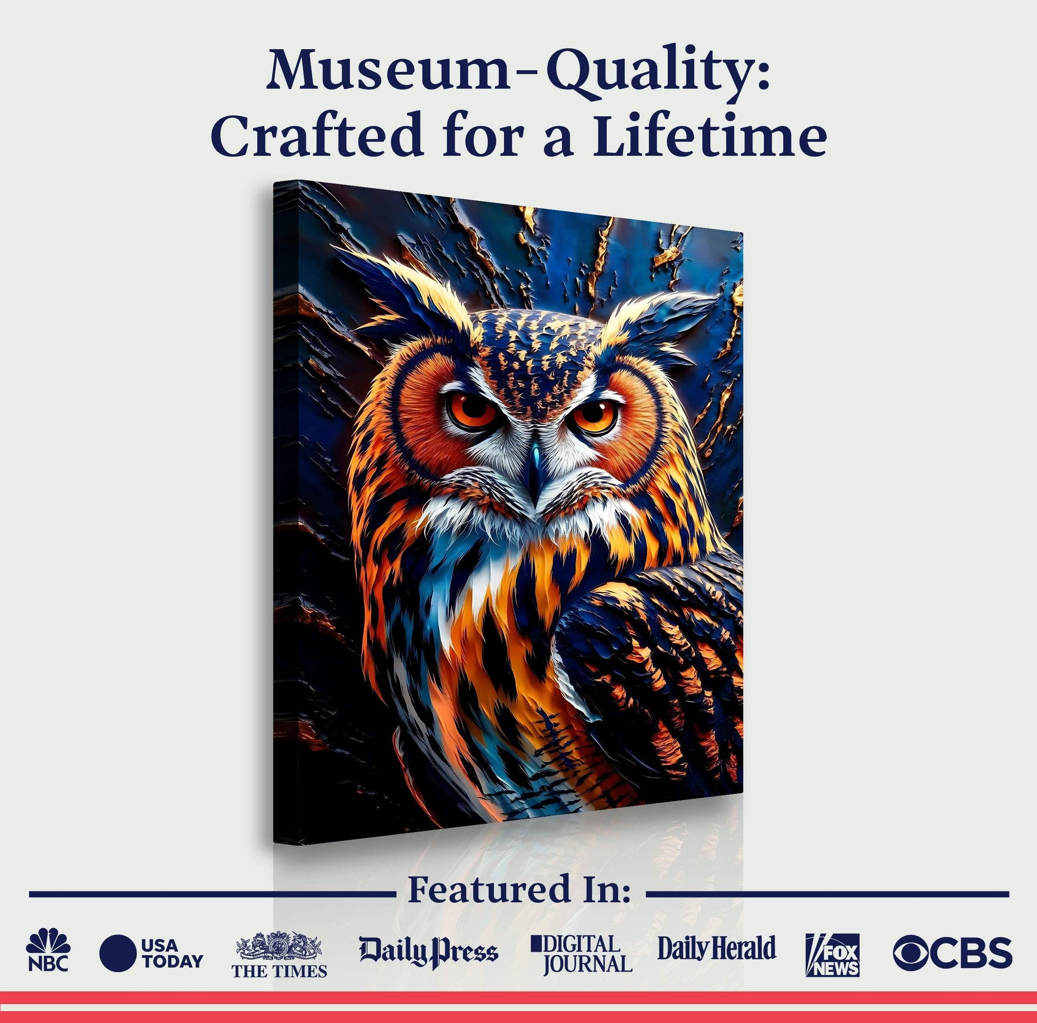 Abstract Owl Wall Art - Tailored Canvases - Flyclothing LLC