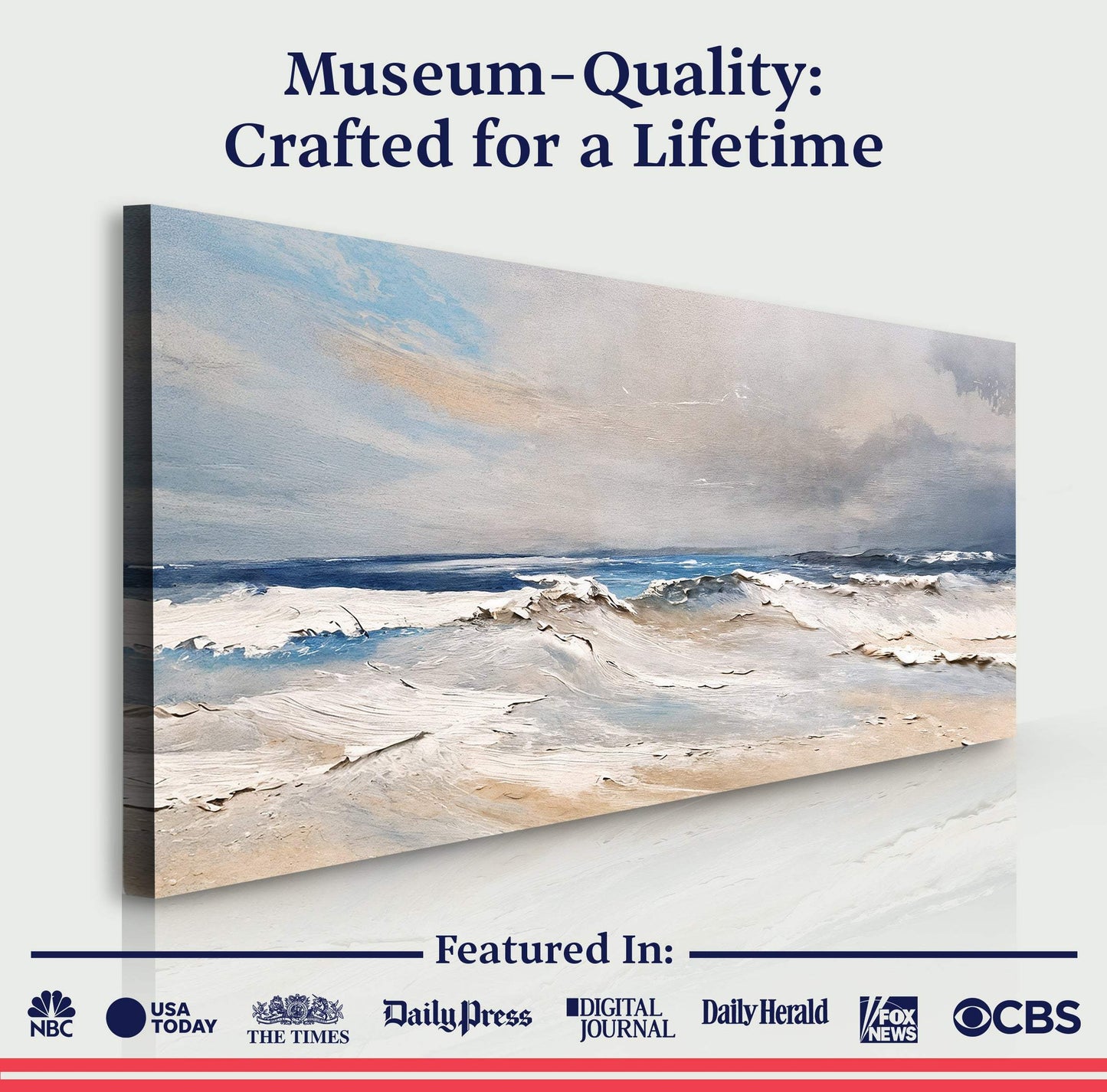 Serene Ocean Wave Coastal Wall Art IX - Tailored Canvases - Flyclothing LLC