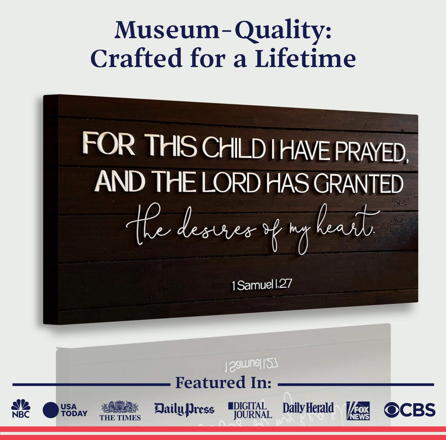 1 Samuel 1:27 - For This Child I Have Prayed Sign V - Tailored Canvases - Flyclothing LLC