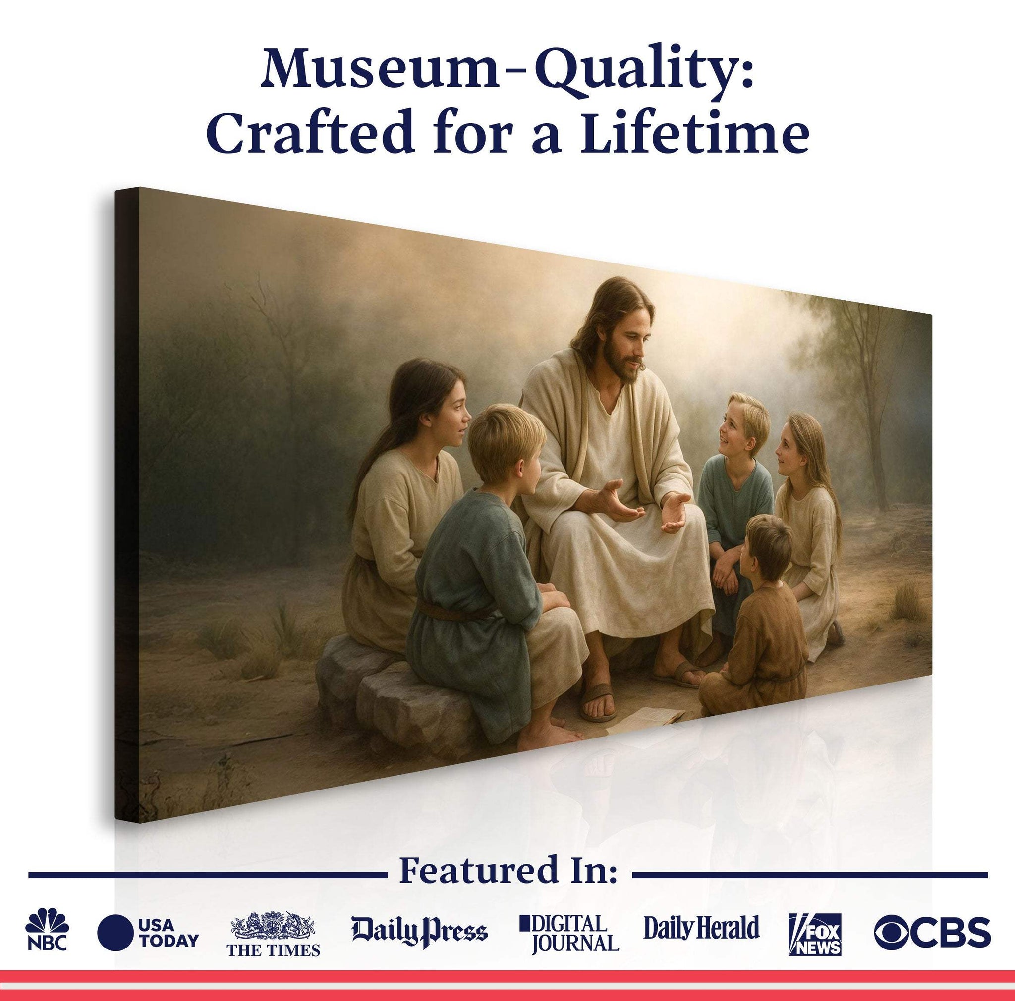 Jesus with Children Faith Wall Art III - Tailored Canvases - Flyclothing LLC