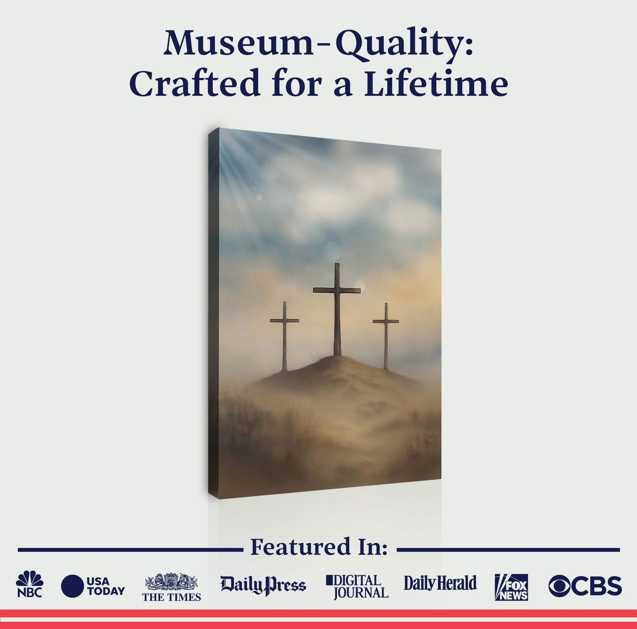 Three Crosses on Calvary Faith Wall Art II - Tailored Canvases - Flyclothing LLC