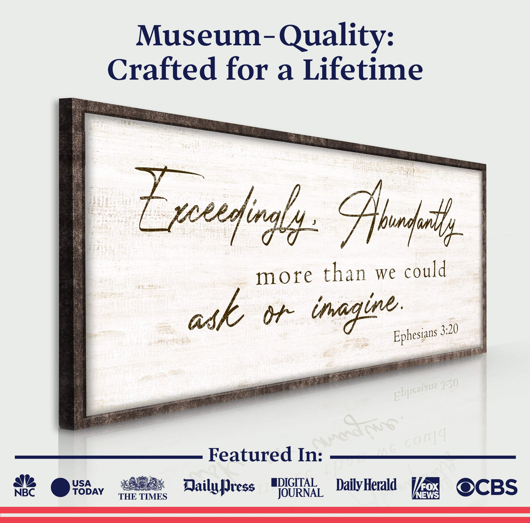 Exceedingly, Abundantly More Than We Could Ask Or Imagine Faith Sign IV - Tailored Canvases - Flyclothing LLC