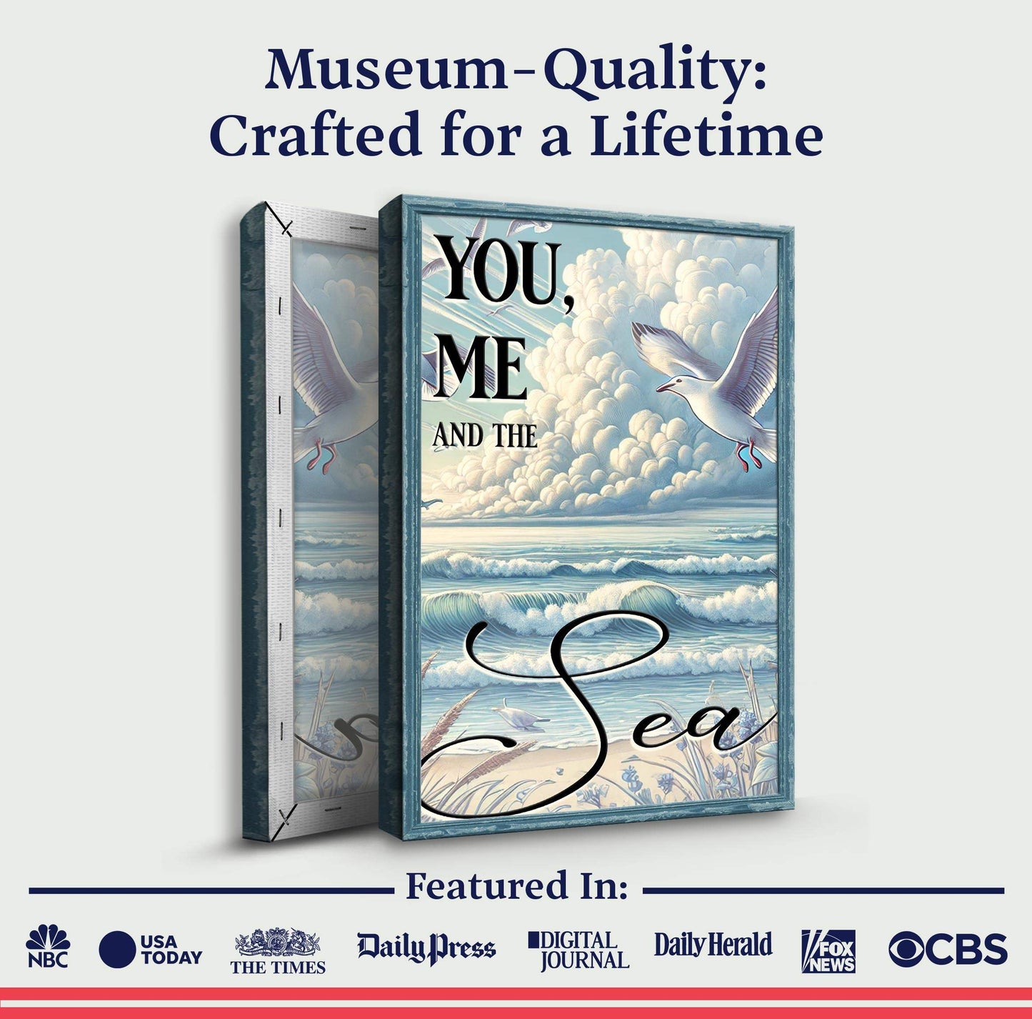 You Me and the Sea Coastal Sign IV - Tailored Canvases - Flyclothing LLC