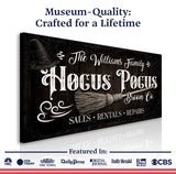Personalized Hocus Pocus Broom Co. Wall Sign - Tailored Canvases - Flyclothing LLC