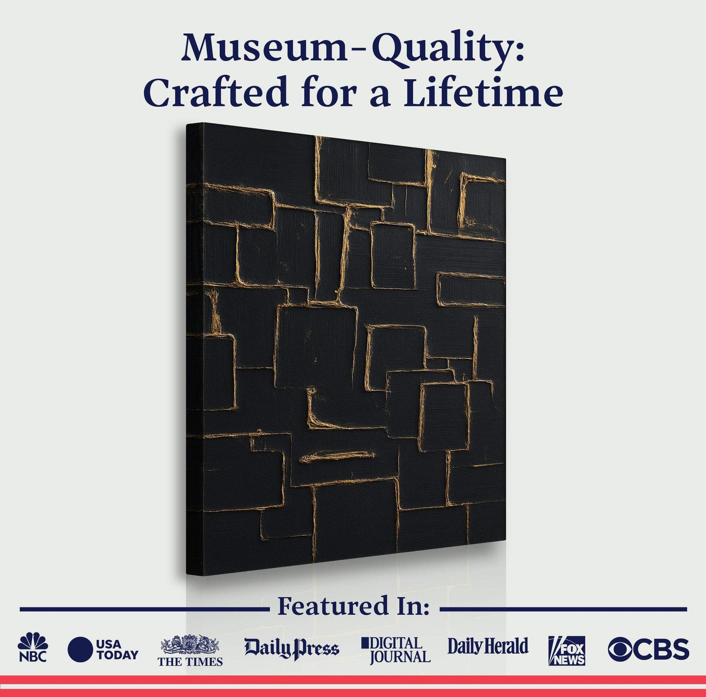 Contemporary Black and Gold Wall Art - Tailored Canvases - Flyclothing LLC