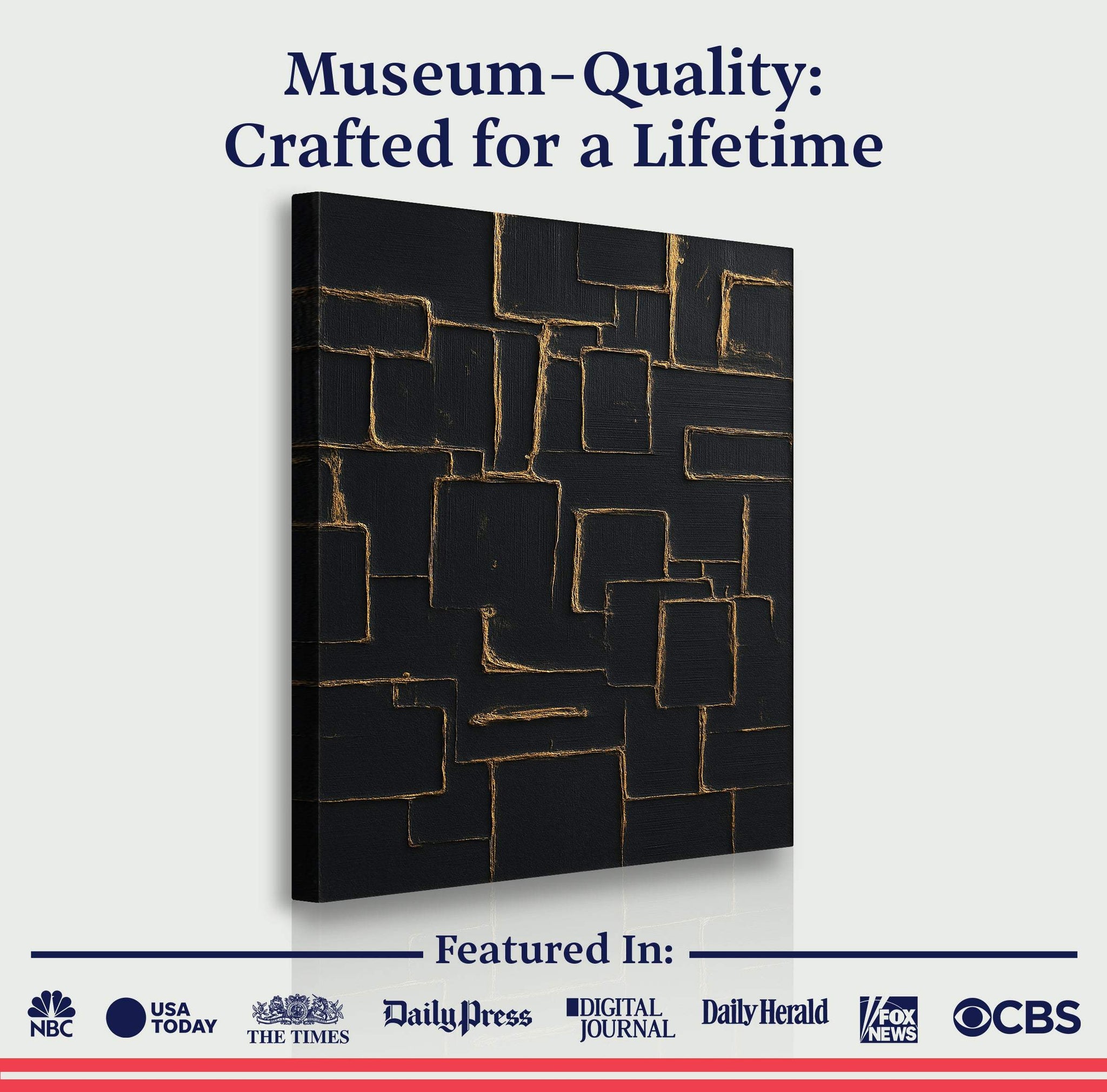 Contemporary Black and Gold Wall Art - Tailored Canvases - Flyclothing LLC