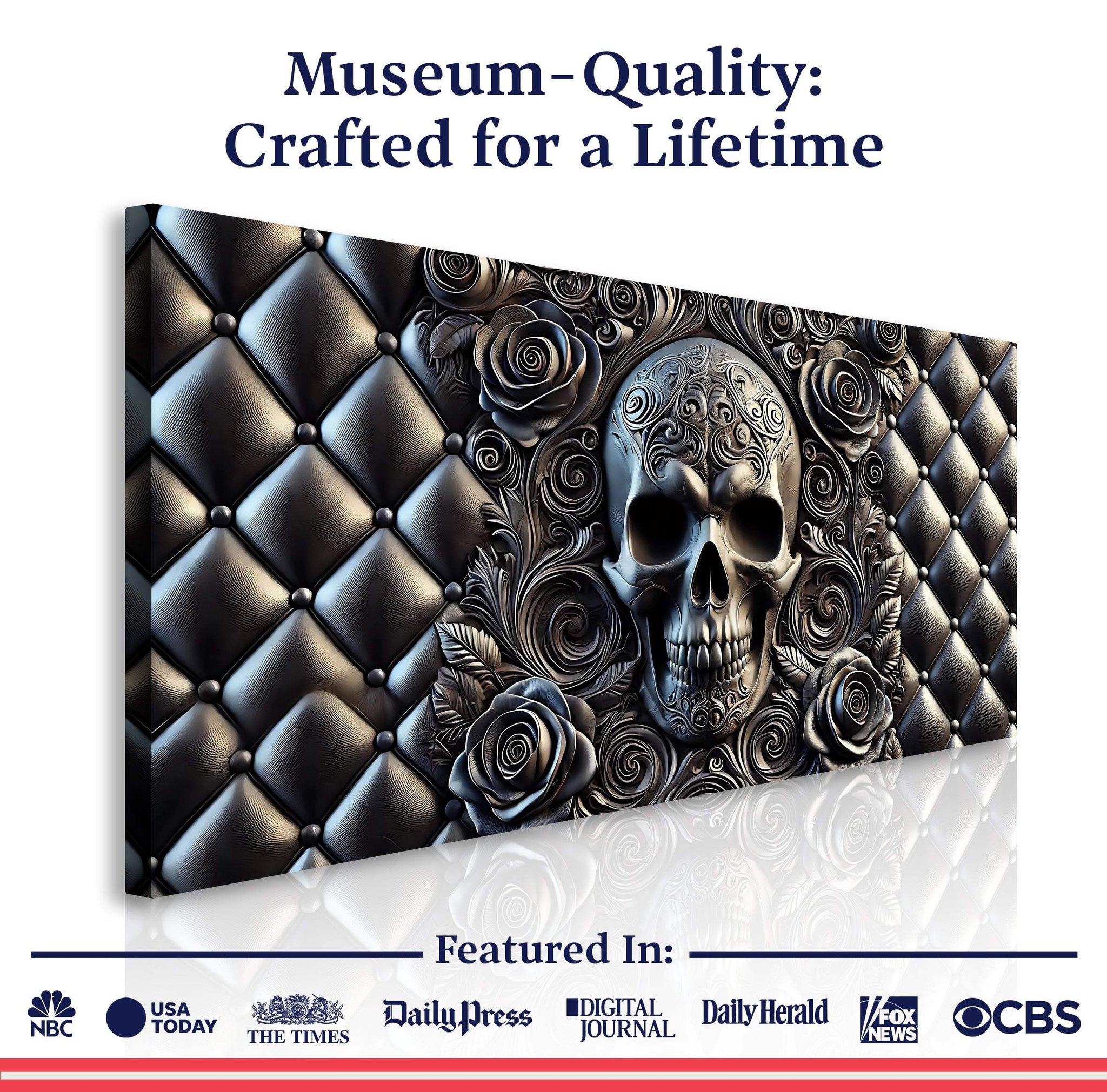 3D Rose And Skull Wall Art IV - Tailored Canvases - Flyclothing LLC