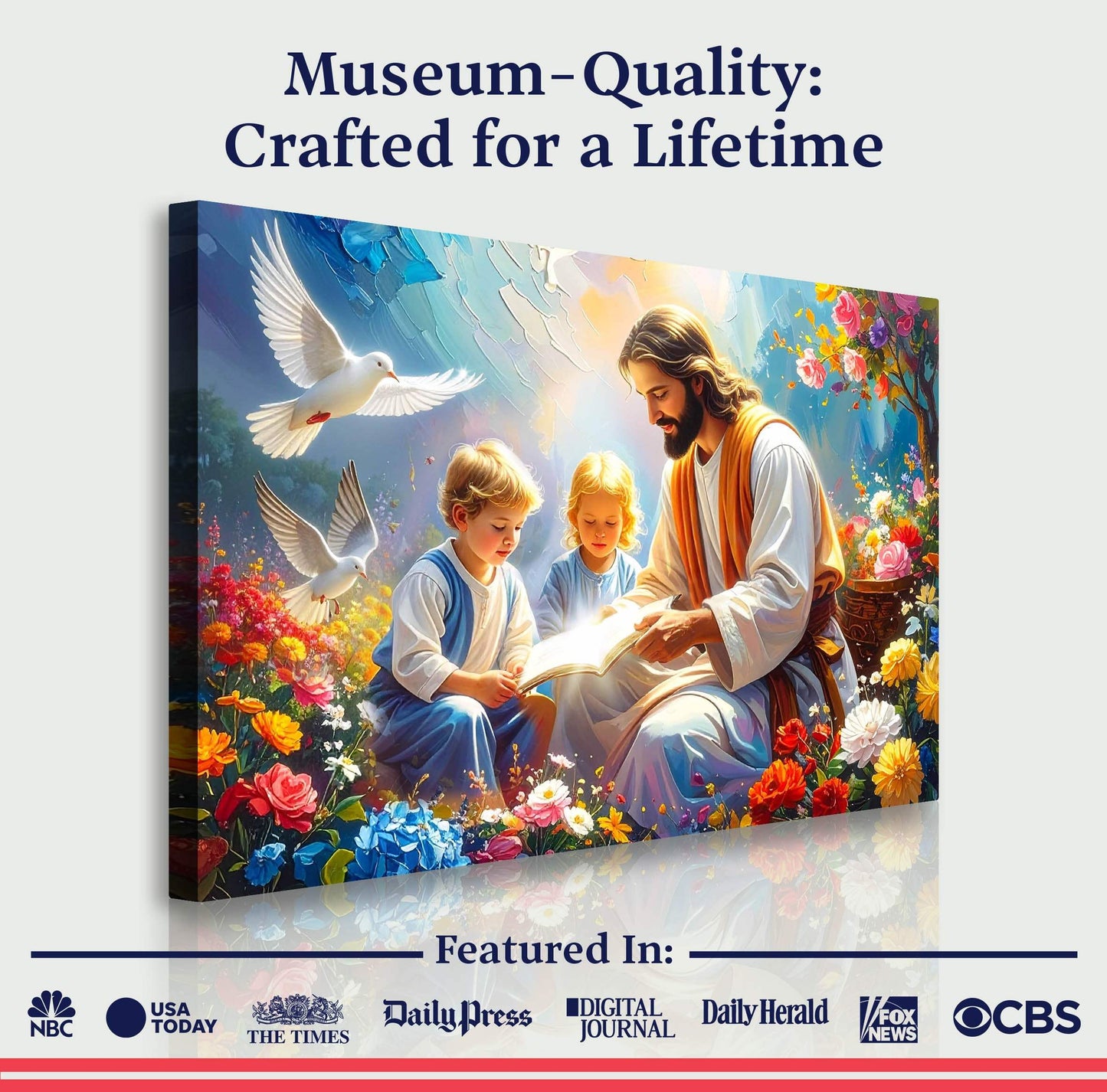 Jesus With Children Faith Wall Art IV - Tailored Canvases - Flyclothing LLC