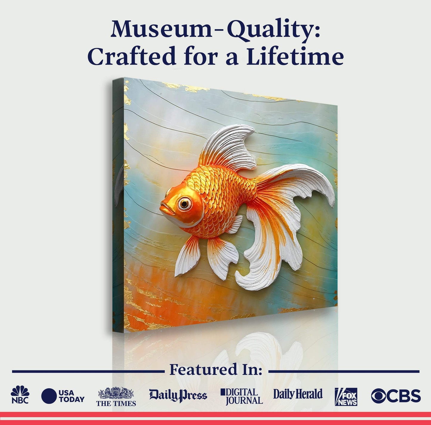 3D Goldfish Wall Art - Tailored Canvases - Flyclothing LLC