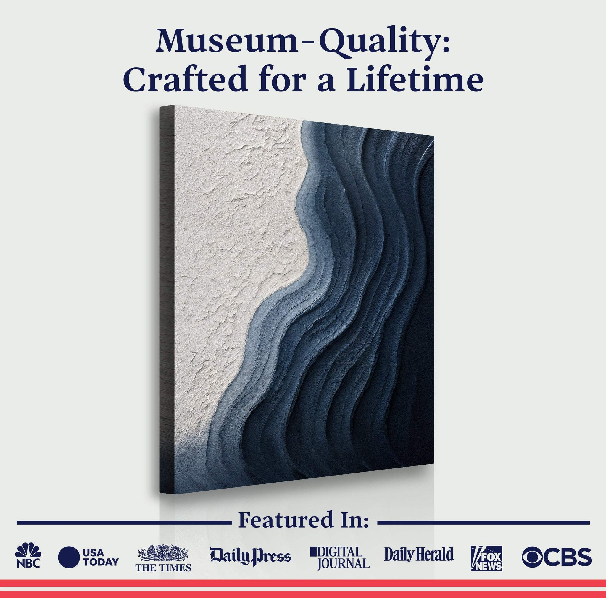 Abstract Minimalist Wave Impasto Wall Art - Tailored Canvases - Flyclothing LLC