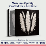 Minimalist Monochrome Feather Wall Art - Tailored Canvases - Flyclothing LLC