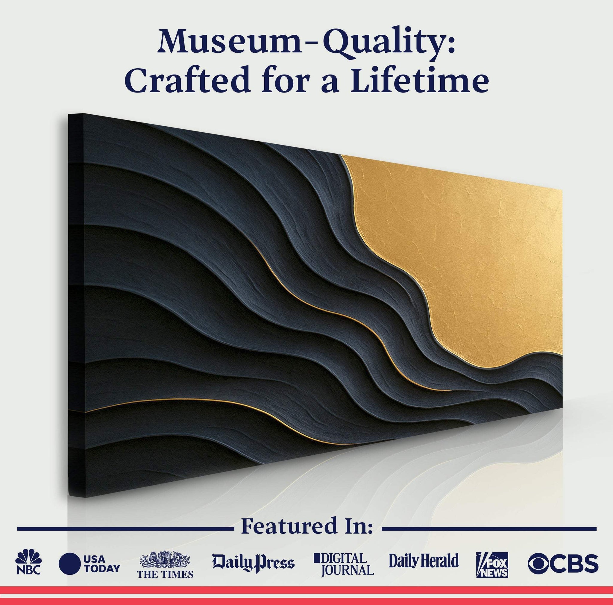 Black And Gold Minimalist Abstract XII - Tailored Canvases - Flyclothing LLC