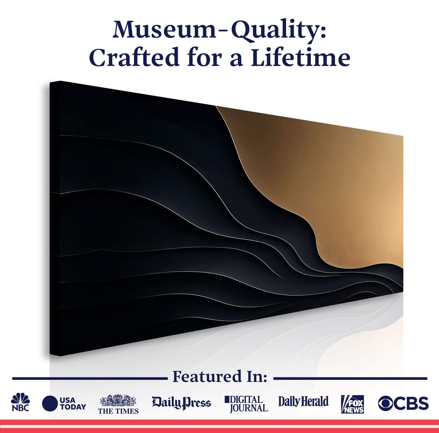 Black And Gold Minimalist Abstract X - Tailored Canvases - Flyclothing LLC