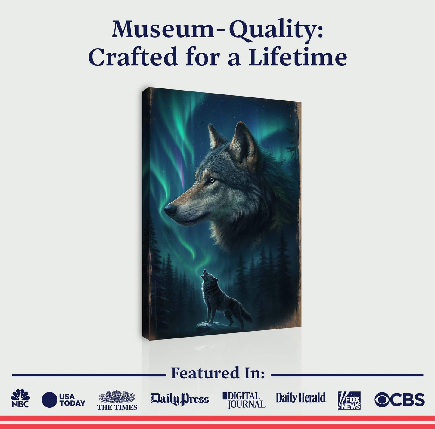 Wolf Double Exposure Wall Art IV - Tailored Canvases - Flyclothing LLC