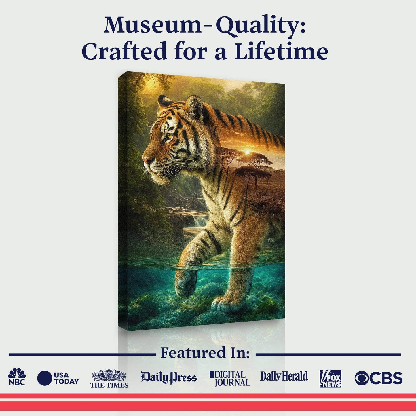 Tiger's Allegory Wall Art - Tailored Canvases - Flyclothing LLC