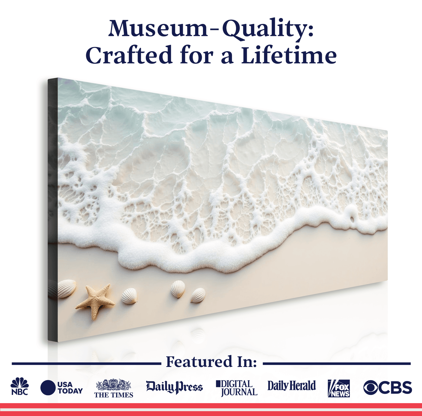 Serene Ocean Wave Coastal Wall Art X - Tailored Canvases - Flyclothing LLC