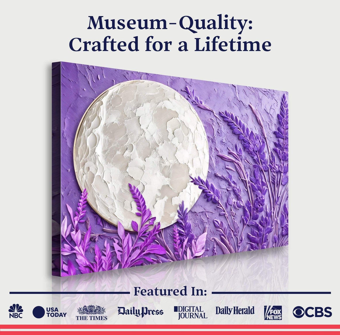 3D Lavander Moon Wall Art - Tailored Canvases - Flyclothing LLC