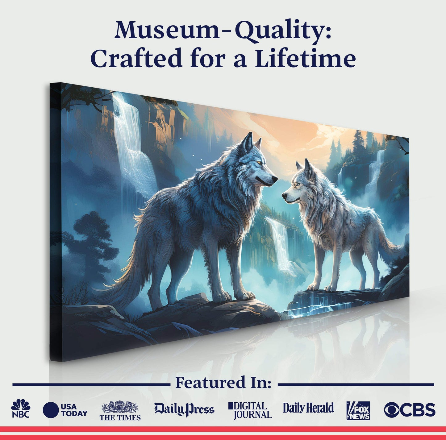 3D Wolves Wall Art IV - Tailored Canvases - Flyclothing LLC