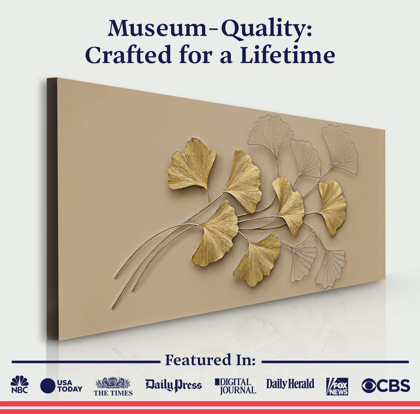 Golden Botanical Wall Art - Tailored Canvases - Flyclothing LLC