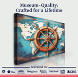 Sailboat Ship Wheel Coastal Wall Art - Tailored Canvases - Flyclothing LLC