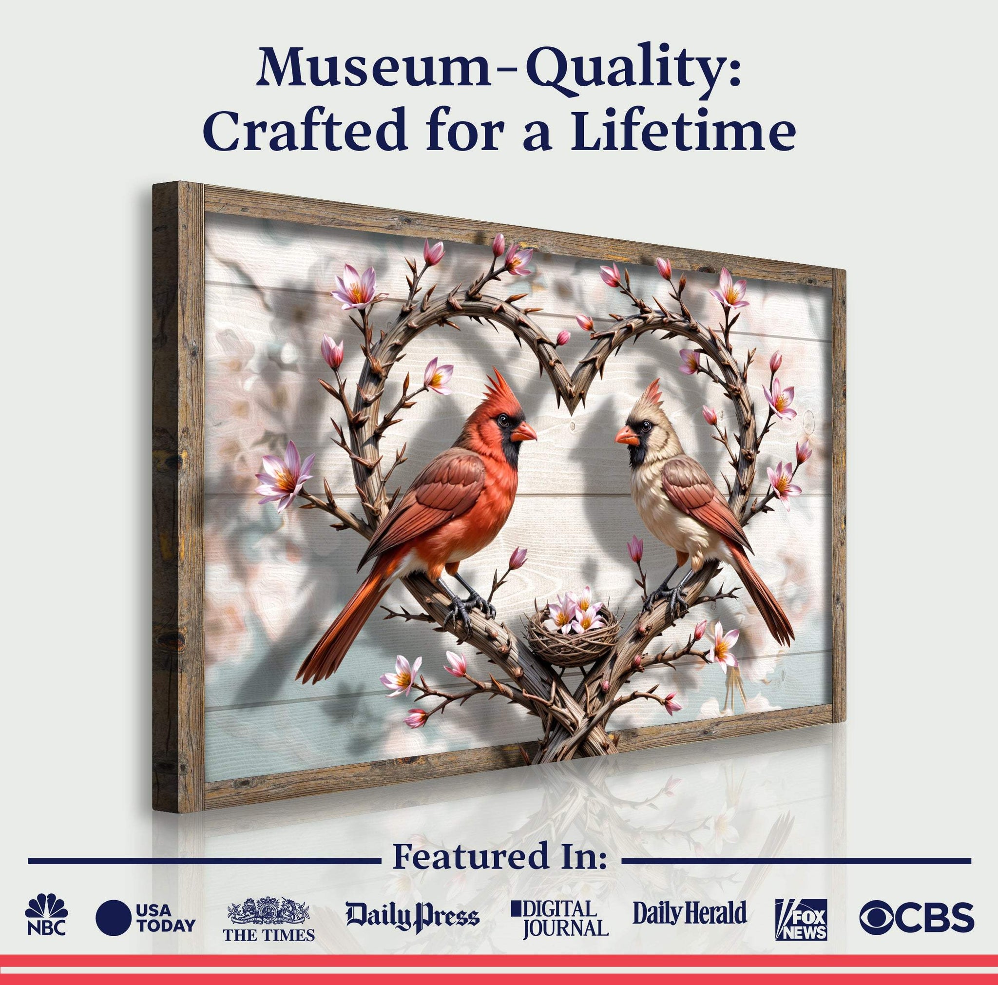 3D Cardinals Wall Art V - Tailored Canvases - Flyclothing LLC