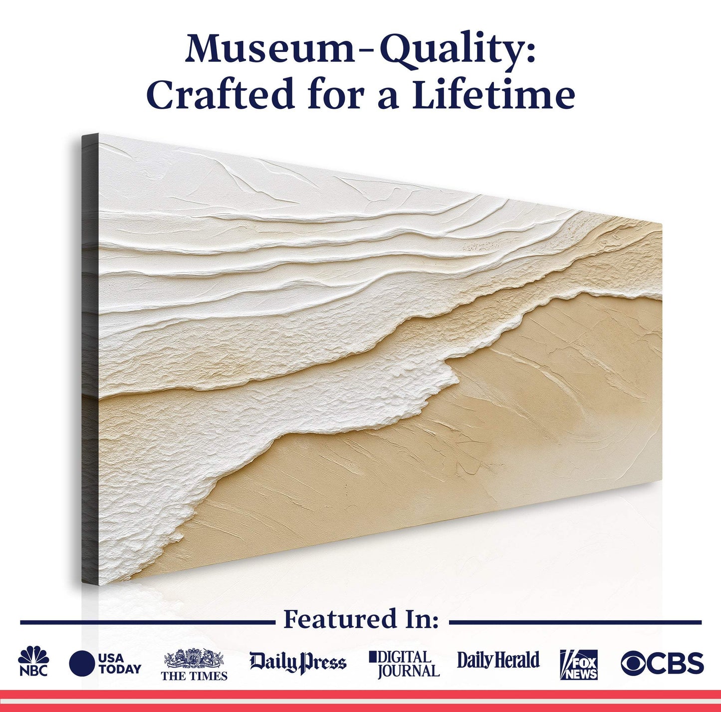 Neutral Ocean Waves Wall Art - Tailored Canvases - Flyclothing LLC