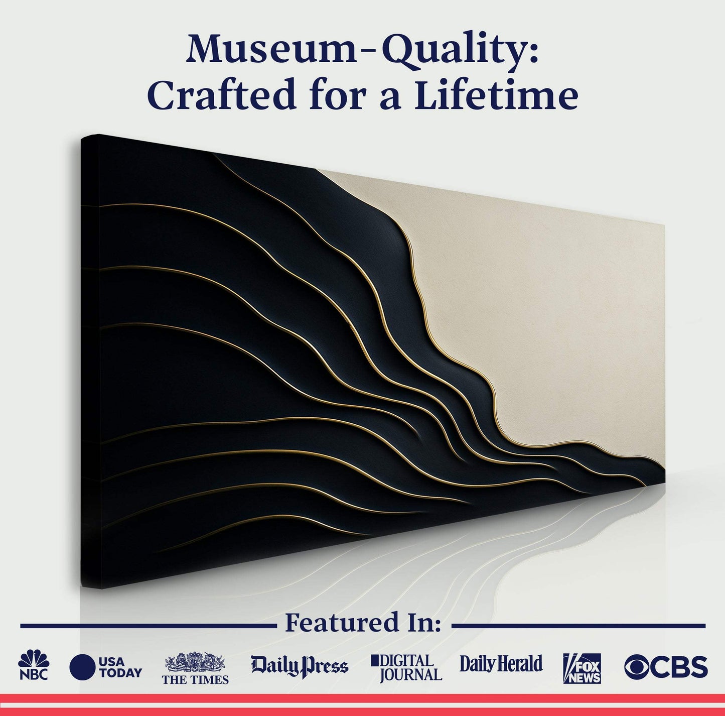 Black and Gold Minimalist Abstract Wall Art - Tailored Canvases - Flyclothing LLC