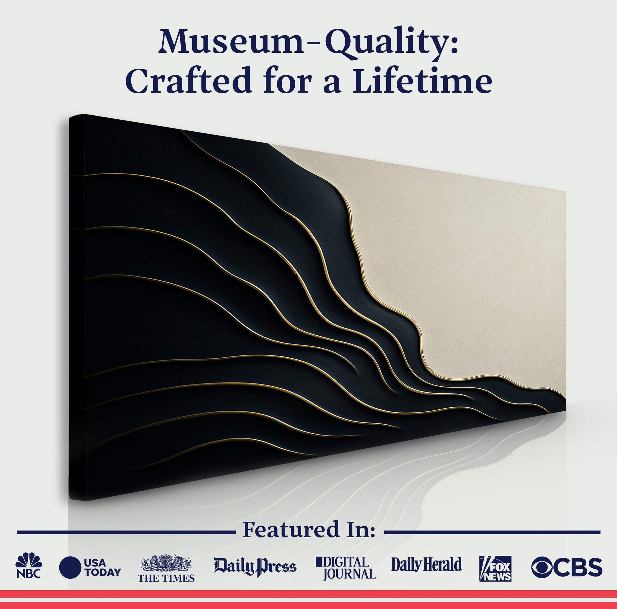 Black and Gold Minimalist Abstract Wall Art - Tailored Canvases - Flyclothing LLC