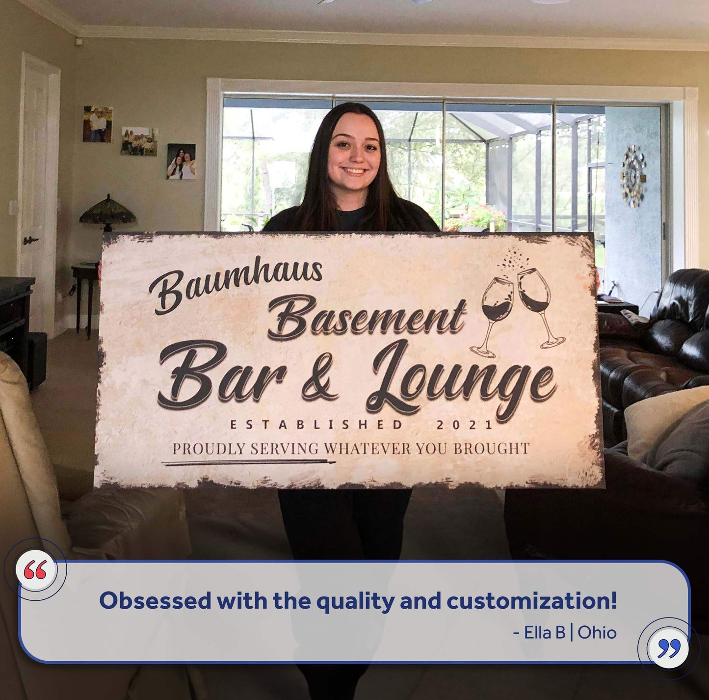 Personalized Basement Bar Sign: Custom Bar Signs for Home Bar – Perfect Man Cave Wall Decor - Tailored Canvases - Flyclothing LLC