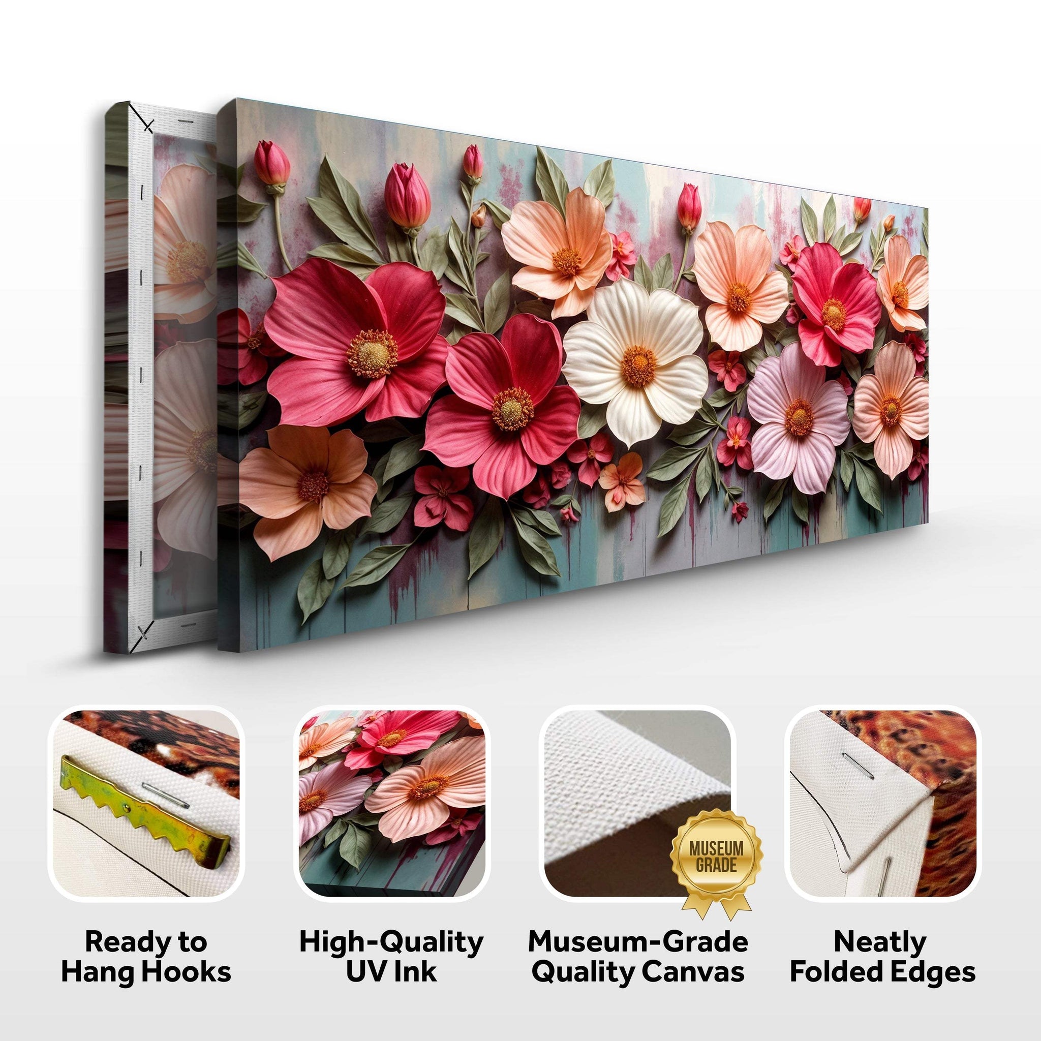 Colorful Floral Realistic Wall Art II - Tailored Canvases - Flyclothing LLC