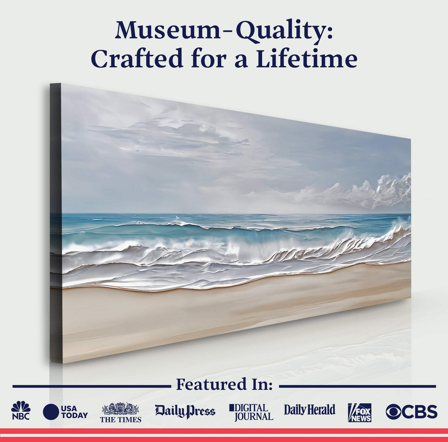 Serene Ocean Wave Coastal Wall Art VII - Tailored Canvases - Flyclothing LLC