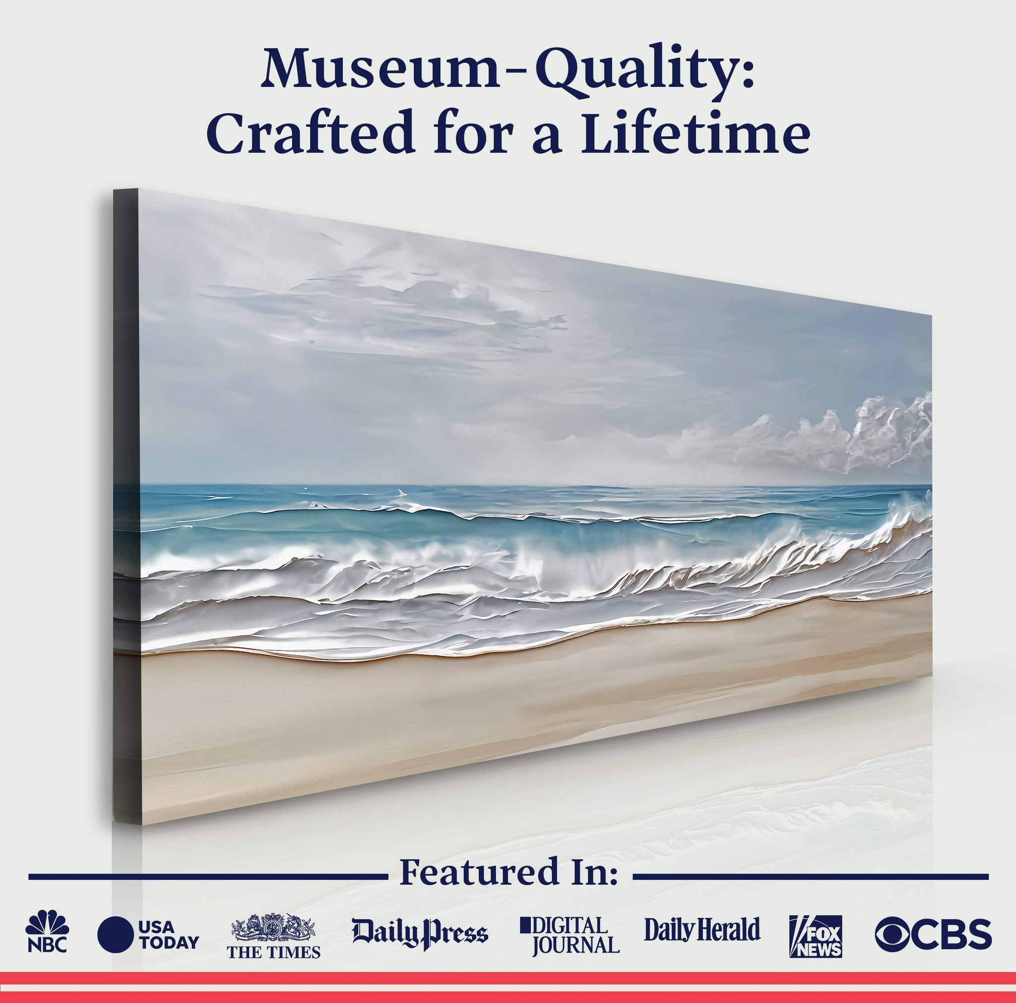 Serene Ocean Wave Coastal Wall Art VII - Tailored Canvases - Flyclothing LLC