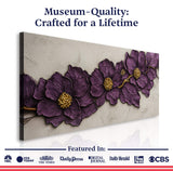 Purple Flower Plaster Wall Art - Tailored Canvases - Flyclothing LLC