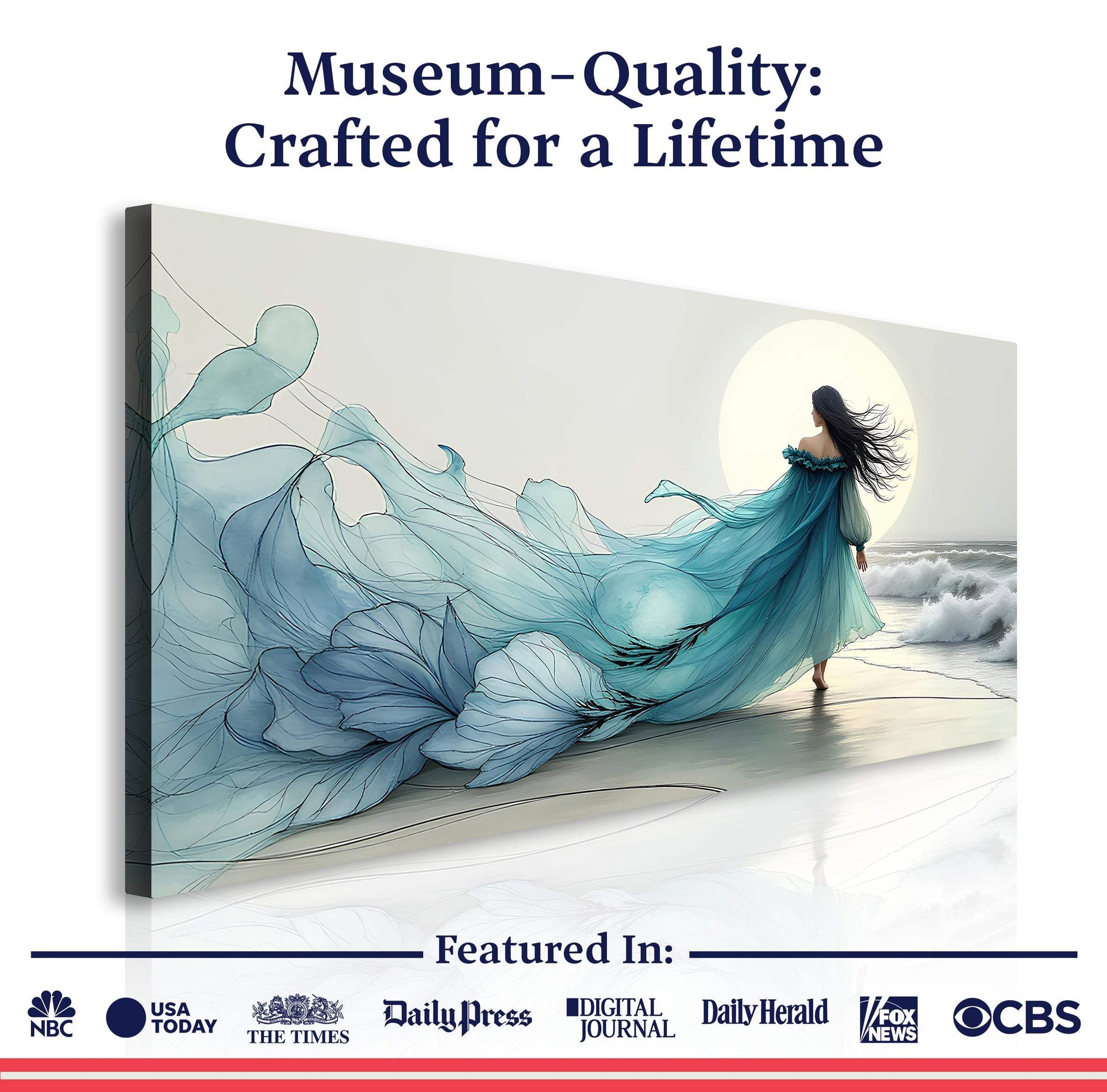 Swirling Winds by the Ocean Abstract Wall Art - Tailored Canvases - Flyclothing LLC