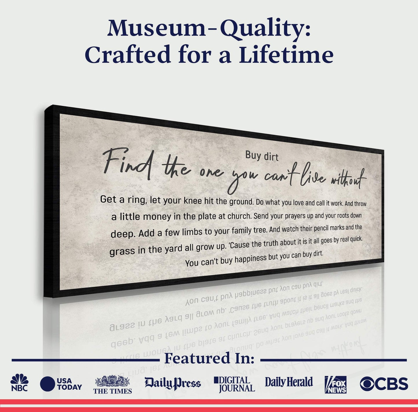 Find The One You Can't Live Without Family Sign III - Tailored Canvases - Flyclothing LLC