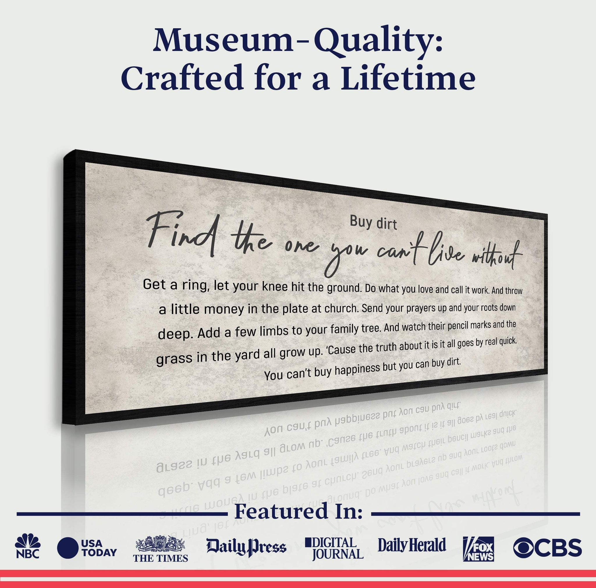Find The One You Can't Live Without Family Sign III - Tailored Canvases - Flyclothing LLC