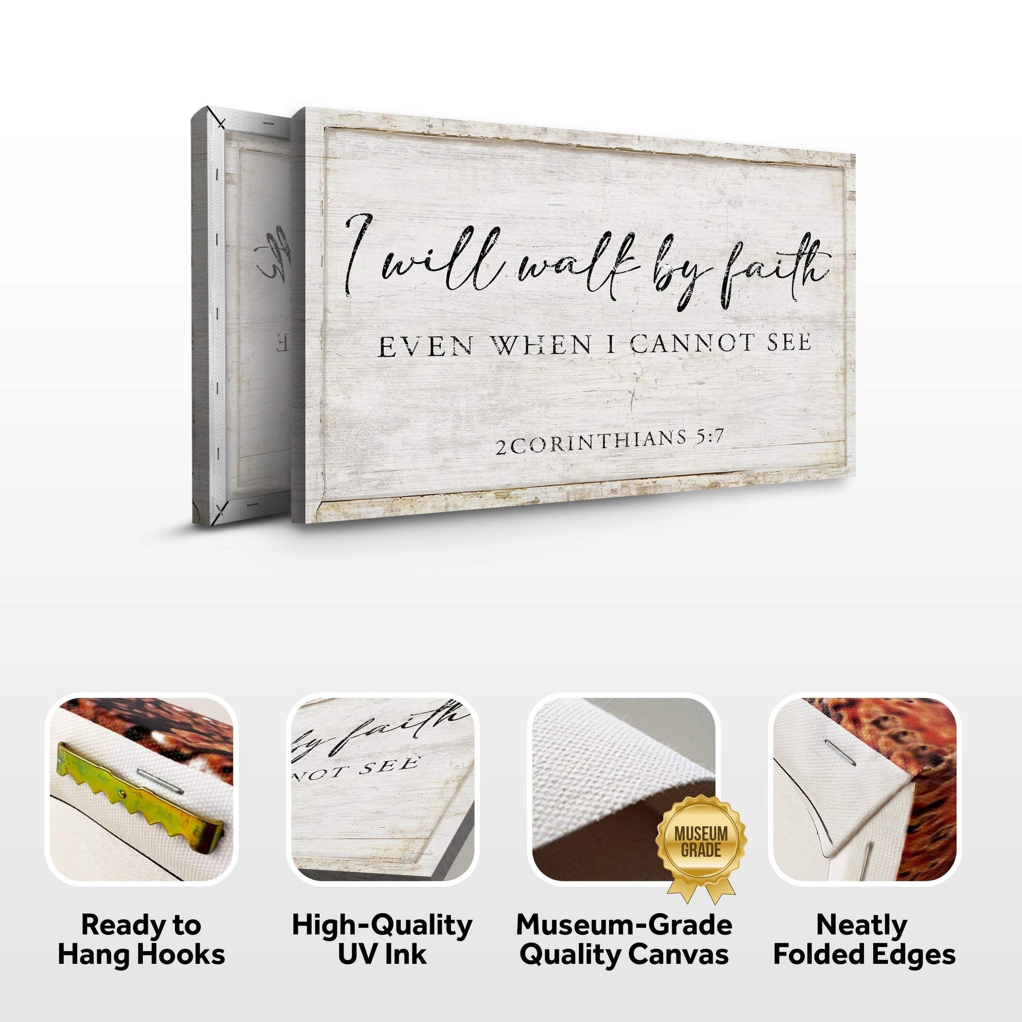 I Will Walk By Faith Even When I Cannot See Faith Sign II - Tailored Canvases - Flyclothing LLC