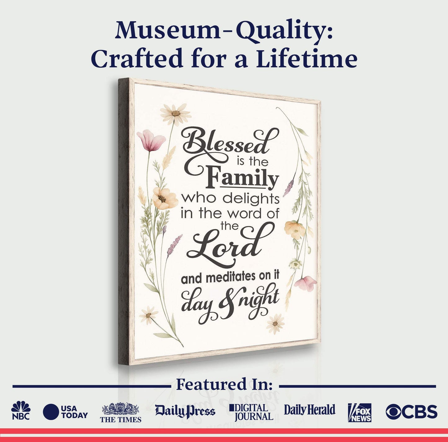 Blessed Is The Family Faith Sign - Tailored Canvases - Flyclothing LLC