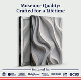 Modern Monochrome Waves Abstract Wall Art - Tailored Canvases - Flyclothing LLC