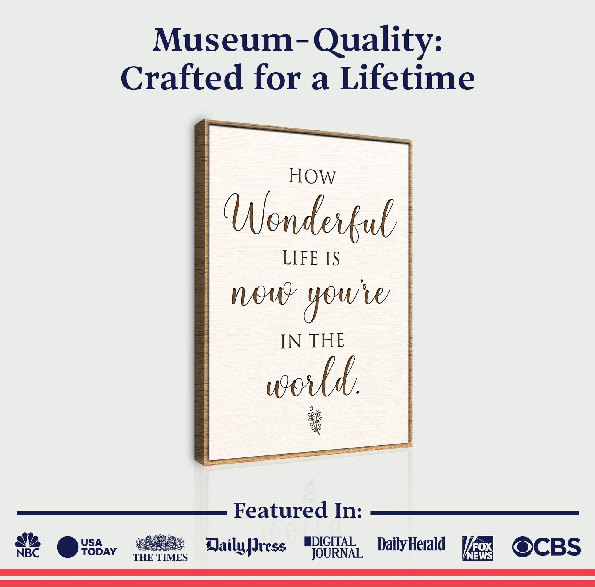 How Wonderful Life Is Nursery Sign II - Tailored Canvases - Flyclothing LLC